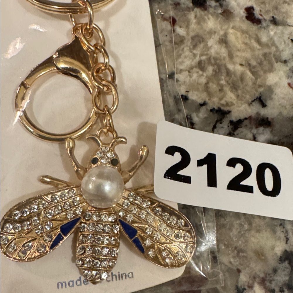2120 Rhinestone, Bee Key Ring & Bag Charm